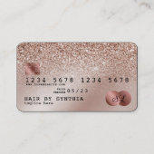Kreditkartenstyling Rose Gold Glitzer Visitenkarte (Vorderseite)