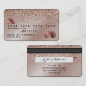 Kreditkartenstyling Rose Gold Glitzer Visitenkarte (Vorne/Hinten)