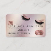 Kreditkartenstyling Rose Gold Long Lashes Visitenkarte (Vorderseite)