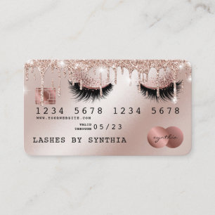 Kreditkartenstyling Rose Gold Long Lashes Visitenkarte
