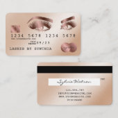 Kreditkartenstyling Rose Gold Long Lashes Visitenkarte (Vorne/Hinten)