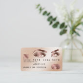 Kreditkartenstyling Rose Gold Long Lashes Visitenkarte (Stehend Vorderseite)