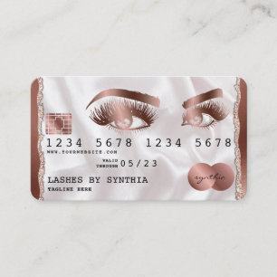 Kreditkartenstyling Rose Gold Long Lashes Visitenkarte