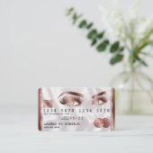 Kreditkartenstyling Rose Gold Long Lashes Visitenkarte (Stehend Vorderseite)