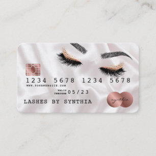 Kreditkartenstyling Rose Gold Long Lashes Visitenkarte