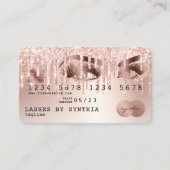 Kreditkartenstyling Rose Gold Long Lashes Visitenkarte (Vorderseite)