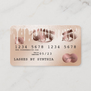 Kreditkartenstyling Rose Gold Long Lashes Visitenkarte