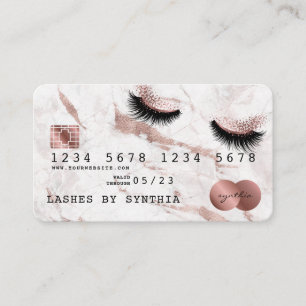 Kreditkartenstyling Rose Gold Long Lashes Visitenkarte