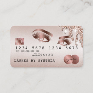 Kreditkartenstyling Rose Gold Long Lashes Visitenkarte