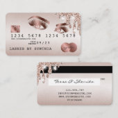 Kreditkartenstyling Rose Gold Long Lashes Visitenkarte (Vorne/Hinten)