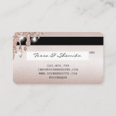 Kreditkartenstyling Rose Gold Long Lashes Visitenkarte (Rückseite)