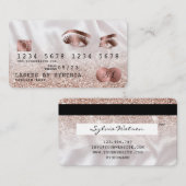 Kreditkartenstyling Rose Gold Long Lashes Visitenkarte (Vorne/Hinten)