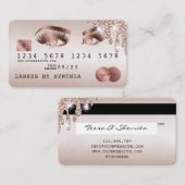 Kreditkartenstyling Rose Gold Long Lashes Visitenkarte (Vorne/Hinten)
