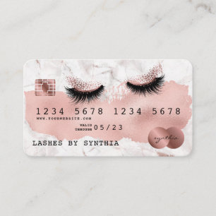 Kreditkartenstyling Rose Gold Long Lashes Visitenkarte