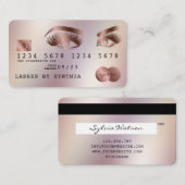 Kreditkartenstyling Rose Gold Long Lashes Visitenkarte (Vorne/Hinten)