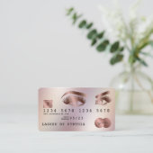 Kreditkartenstyling Rose Gold Long Lashes Visitenkarte (Stehend Vorderseite)