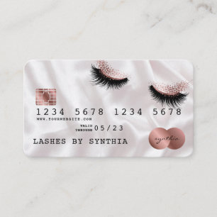 Kreditkartenstyling Rose Gold Long Lashes Visitenkarte