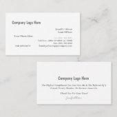 Kreditnehmer/Hypothekenkarte/Realtor-Visitenkarte Telefonnummerkarte (Vorne/Hinten)