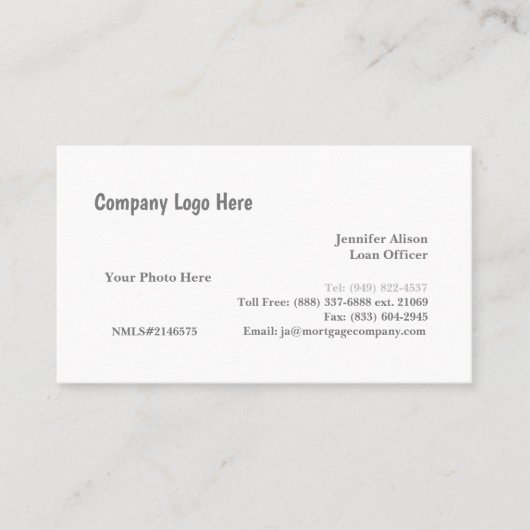 Kreditnehmer/Hypothekenkarte/Realtor-Visitenkarte Telefonnummerkarte (Vorderseite)