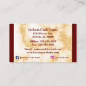 Kreditreparatur in Burgund und Marmor Visitenkarte (Rückseite)