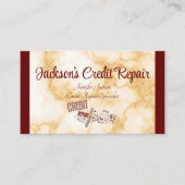 Kreditreparatur in Burgund und Marmor Visitenkarte (Vorderseite)