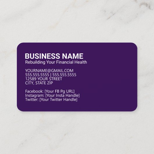 Kreditreparatur Visitenkarte (Rückseite)