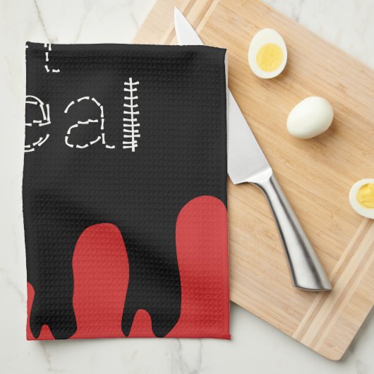 Kreep it Real Hand Drawn Schriftart BlumenHallowee Geschirrtuch (Viertel Falte)