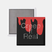 Kreep it Real Hand Drawn Schriftart BlumenHallowee Magnet (Vorderseite/Rückseite)