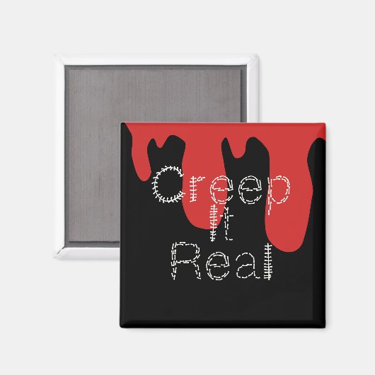 Kreep it Real Hand Drawn Schriftart BlumenHallowee Magnet (Vorderseite/Rückseite)