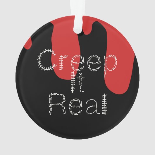 Kreep it Real Hand Drawn Schriftart BlumenHallowee Ornament (Rückseite)