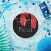 Kreep it Real Hand Drawn Schriftart BlumenHallowee Pappteller (Party)