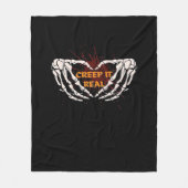 Kreep it real, Skeletthandschuhe mit Herz Fleecedecke (Vorderseite)