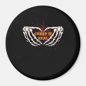 Kreep it real, Skeletthandschuhe mit Herz Magnet (Vorne)