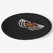 Kreep it real, Skeletthandschuhe mit Herz Pappteller (Schrägansicht)