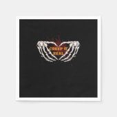 Kreep it real, Skeletthandschuhe mit Herz Serviette (Vorderseite)