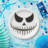 Kreepisches Halloween Skeleton Face Round Pappteller (Party)