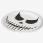 Kreepisches Halloween Skeleton Face Round Pappteller (Schrägansicht)