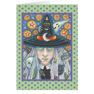 KREEPY WITCH, EVIL EYE, GOTH GREETING CARD Blank