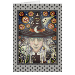 KREEPY WITCH, EVIL EYE, GOTH GREETING CARD Blank