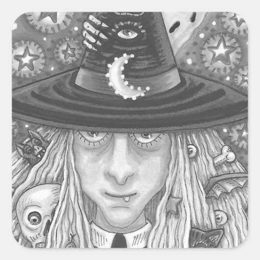 KREEPY WITCH, EVIL EYE, SKULL, VAMPIRE STICKER (Vorderseite)
