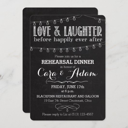 Kreide-Art-Proben-Abendessen-Einladung 01 Einladung (Vorne/Hinten)