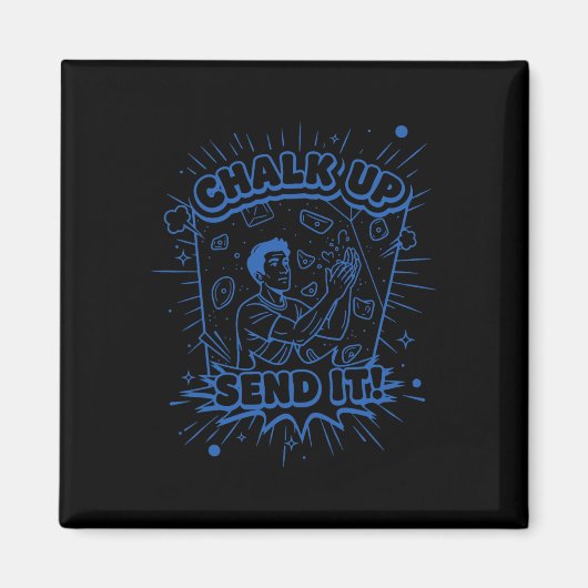 Kreide Auf Senden Es Klettern Bouldering Design Magnet (Vorne)