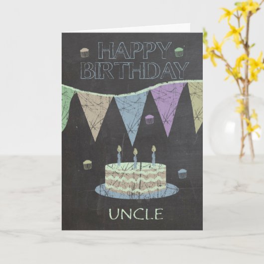 Kreide-Brett-Effekt Onkel-Trendy, Karte (Gelbe Blume)