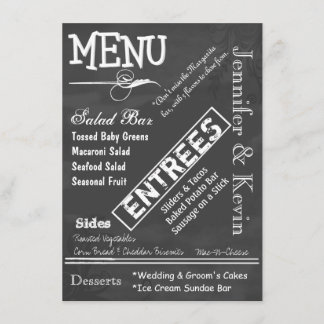 Kreide-Brett-Typografie-Hochzeits-Menü Menükarte