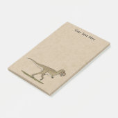 Kreide Dinosaurier Tyrannosaurus rex Postit Hinwei Post-it Klebezettel (angewinkelt)