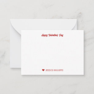 Kreide-Gekritzel-Rot-Herz-Muster Valentinstag Mitteilungskarte