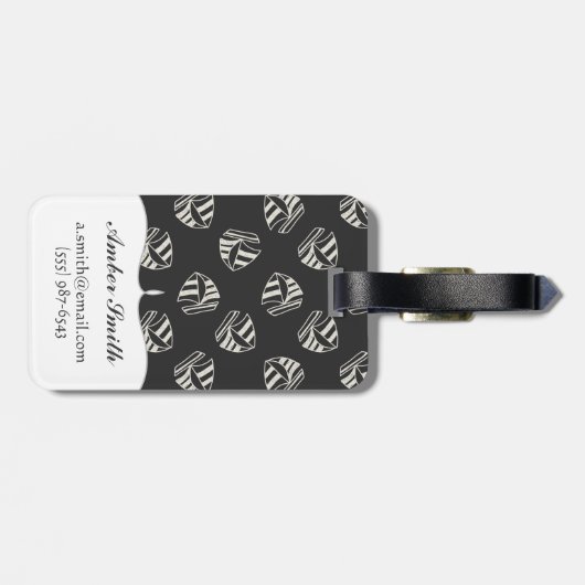 Kreide gezeichnetes Segelboot-Muster Gepäckanhänger (Rückseite horizontal)