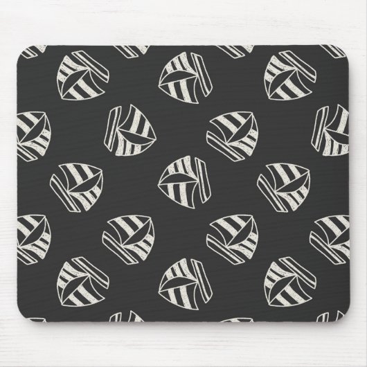 Kreide gezeichnetes Segelboot-Muster Mousepad (Vorne)