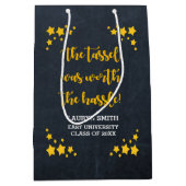 Kreide-Goldstern-personalisierter Abschluss Mittlere Geschenktüte (Vorderseite)