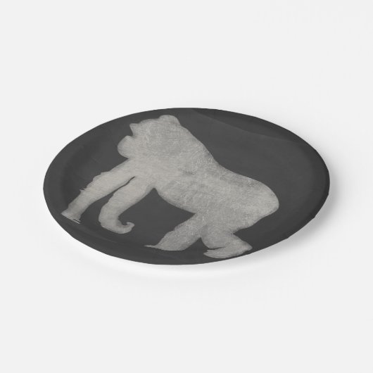 Kreide-Gorilla Pappteller (Schrägansicht)